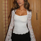 👚 50% OFF NOW! 🌸 Women's Solid Color T-Shirt – Floral Lace, Split Ruffles & Sheer Sleeves for a Romantic Look ✨