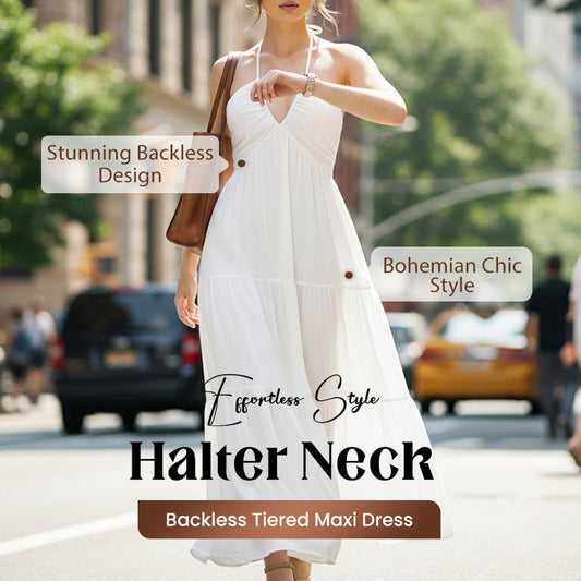 💐50% OFF ! Tiered Maxi Dress with Plunging Neckline – Romance & Femininity 🌸💫【Special Price】
