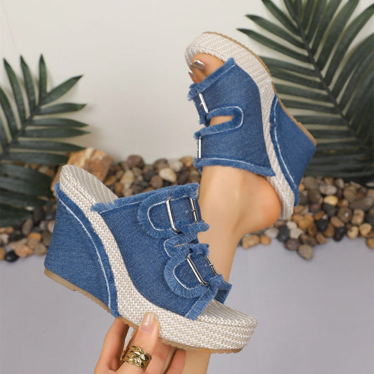 💐50% OFF ! Denim Platform Sandals – Ultimate Comfort for Everyday 👡☁️【Limited Offer】