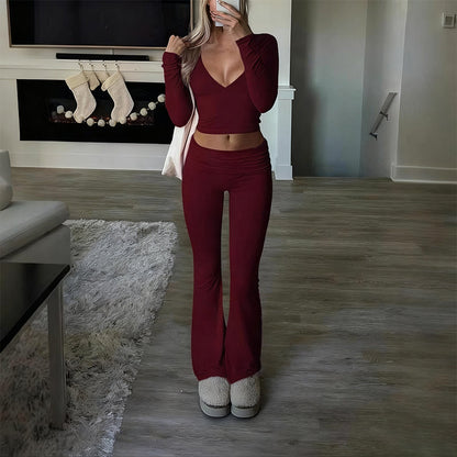 💐50% OFF ! Crop Top & Flare Pants – 10 Looks in 1 Set 👚👖【Special Offer】
