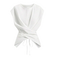 💐50% OFF ! Wrap & Tie-Back Sleeveless Top – Flattering Cross Design, Slim Silhouette 💃✨【Limited Offer】