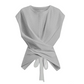 💐50% OFF ! Wrap & Tie-Back Sleeveless Top – Flattering Cross Design, Slim Silhouette 💃✨【Limited Offer】