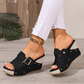 🍃🌷50% OFF! Women's Peep-Toe Wedge Slide Sandals – Comfortable, Sizes 35-43 👡☀️【Limited Offer】