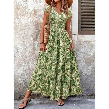 💐60% OFF! Floral Print Maxi Dress – The Essence of Spring-Summer 🌼🦋【Limited Offer】