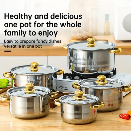 💐50% OFF ! 5-Piece Cookware Set with Glass Lids – Watch Your Cooking 👀✨【Limited Offer】