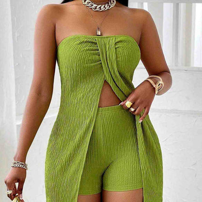 🔥2026 New Style🔥Flattering Split Hem Strapless Matching Set – Ready for Daily & Vacation! ✨