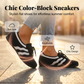 Women's Retro Wave Stripe Lace-Up Sneakers
