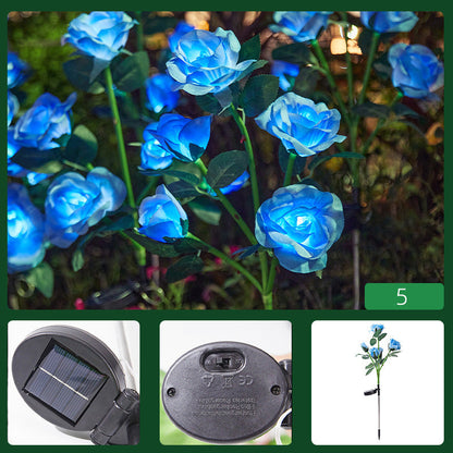 💐50% OFF ! Solar Rose Flower Lighting – Wireless, Auto-On at Dusk 🌼🔋【Flash Sale】