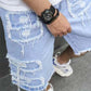 💐50% OFF ! Men’s Ripped Denim Shorts – Casual Versatile Look 🌞👕【Limited Offer】