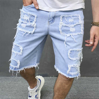 💐50% OFF ! Men’s Ripped Denim Shorts – Casual Versatile Look 🌞👕【Limited Offer】