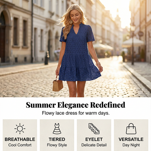 👗50% OFF! Summer Lace Babydoll Dress – Soft, Chic & Perfect for Holidays 🏖️🌸【Limited Offer】