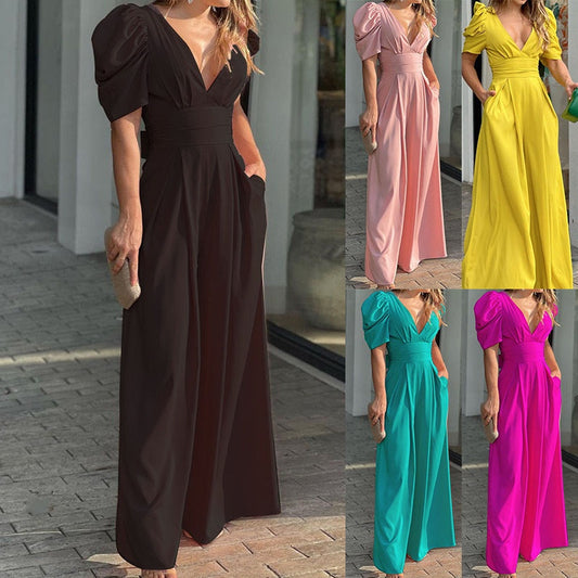 💐50% OFF ! Casual Vacation Jumpsuit – Boho Style, Lightweight & Wide Leg 🏖️🍹【Exceptional Price】