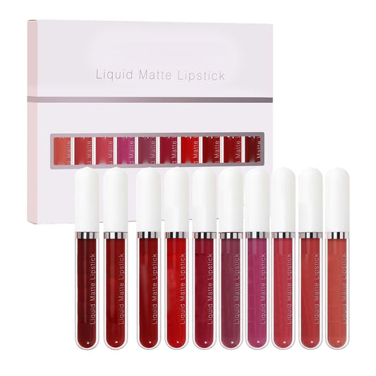 💐50% OFF ! 10Pcs Matte Waterproof Lip Gloss – 12H Long-Lasting Wear 💋⏳【Limited Stock】