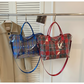 💐50% OFF ! Women’s PVC Plaid Shopper Bag – Waterproof & Lightweight 🌧️🎒【Exceptional Price】