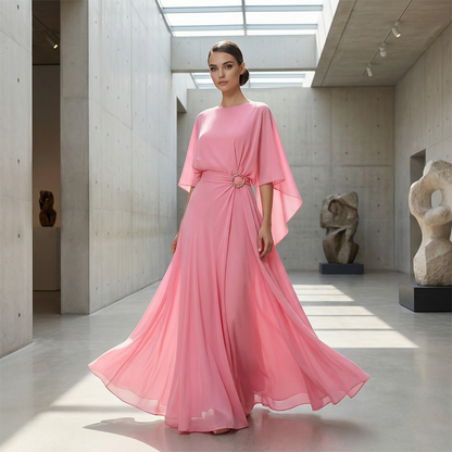 🔥 50% OFF FLASH SALE! Flowing Cape Sleeve Top & Wrap Pants Set – Effortless Elegance, Airy Silhouette ⏰✨ 【Limited Time】
