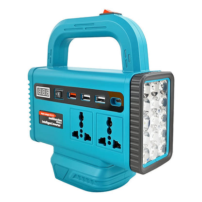💡 50% OFF NOW! 🔋 Portable Power Inverter – LED Work Light, Multi-Port & Slide-In Battery Base – For Job Sites & Emergencies 🛠️
