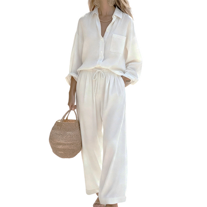 👚 40% OFF NOW! 🌸 Women's Chic Faux-Linen Two-Piece Outfit – Breathable, Effortless Style & Perfect for Summer Days ☀️