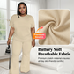 💐60% OFF ! Casual Top & Flared Pants Set – Soft & Stretchy Fabric 🫶🌸【Limited Offer】