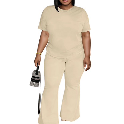 💐60% OFF ! Casual Top & Flared Pants Set – Soft & Stretchy Fabric 🫶🌸【Limited Offer】