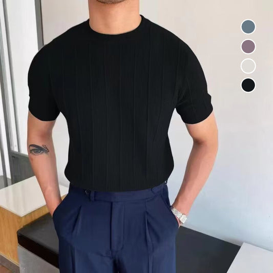 💐50% OFF ! Twist Pattern Short Sleeve Sweater – A Timeless Addition to Your Wardrobe 🕰️👔【Flash Sale】