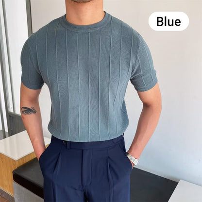 💐50% OFF ! Twist Pattern Short Sleeve Sweater – A Timeless Addition to Your Wardrobe 🕰️👔【Flash Sale】