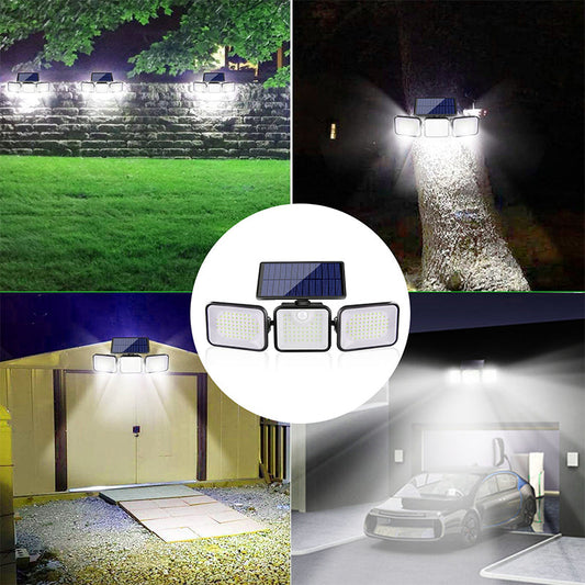 💐60% OFF ! 3-Head Solar Security Light – 360° Motion Sensor ☀️🔒【Limited Offer】