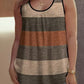 👚 60% OFF NOW! 🎨 Women's Color Block Striped Tank Top – Ruched Neck, Sleeveless & Perfect for a Chic Summer Look ☀️