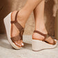 💐50% OFF ! Woven Wedge Platform Sandals – Cushioned Comfort & Hidden Lift 🌸☁️【Limited Offer】