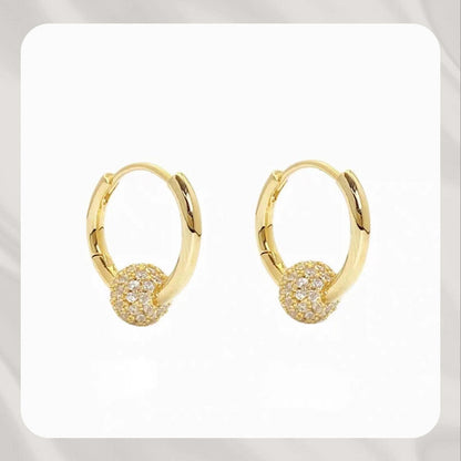 💐50% OFF ! Gold Circle Earrings with Small Ball – Hypoallergenic & long-lasting shine 🌟🔒【Exceptional Price】
