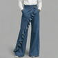 💐60% OFF ! Women’s Asymmetrical Ruffle Denim Pants – Flowy & Stylish 🍃✨【Limited Offer】