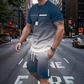 💥 50% OFF FLASH SALE! Men‘s Gradient 2-Piece Set – T-Shirt & Shorts, Breathable & Relaxed Fit 🌈💨 【Limited Time】