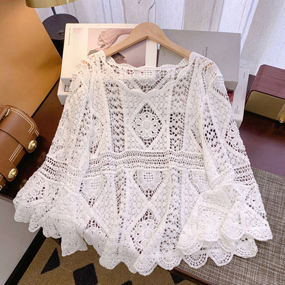 💐50% OFF ! Vintage Lace Blouse – Airy Flow & Bold Femininity 🌸🍃【Limited Offer】