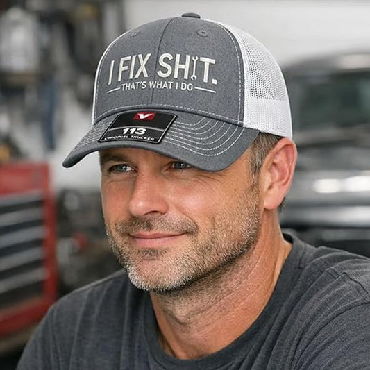 💐60% OFF ! “I Fix Shit” Mesh Cap – Trendy embroidery for DIYers 🧢🪡【Limited Offer】