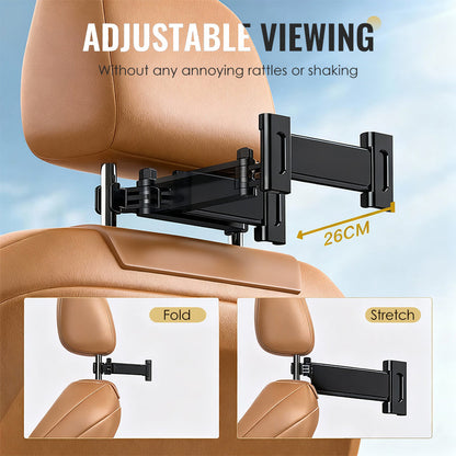 🔄👪📺 LIMITED-TIME 50% OFF! Quick-Install Car Headrest Phone/Tablet Holder – Telescopic Arm, 270° Adjustment, Clamps to Any Headrest Post – Share One Screen for Backseat Family Fun 👨‍👩‍👧‍👦🎉