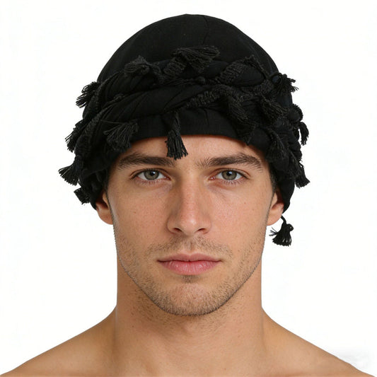 💐50% OFF ! Men’s Tassel Turban – Elegant Everyday Look ✨👑【Exceptional Price】