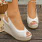 💐60% OFF ! Women’s Peep-Toe Wedge Sandals – Lightweight Sole, Slimming Silhouette 🌸✨【Limited Offer】