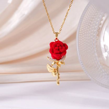 💐50% OFF NOW ! Elegant Rose Necklace – Skin-Friendly & Everyday Chic 💕🌸【Limited Offer】