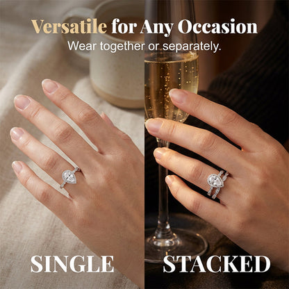 💐60% OFF ! Pear-Shaped Engagement Ring – Romantic & Timeless Sparkle 💍✨【Limited Offer】