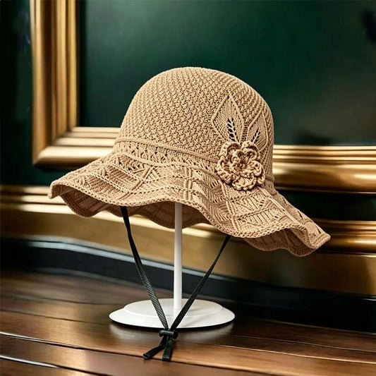 💐50% OFF ! Floral Crochet Bucket Hat – Light & Casual for Summer 🌸👒【Limited Offer】