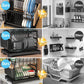 💐50% OFF ! 2-Tier Dish Rack with Drainboard – Large Capacity & Fast Drying 🍽️💧【Limited Offer】