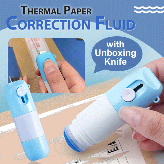 💐50% OFF! Thermal Paper Correction Fluid + Knife – All-in-One for Package Opening 💷💥【BOGO Deals】