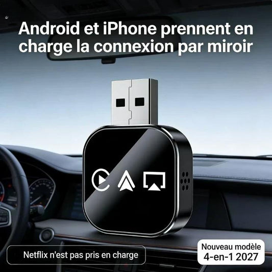 💐 50% OFF! 4-in-1 Wireless CarPlay Dongle – Stable Signal, Works with iPhone/Android 🔄📡【Limited Offer】