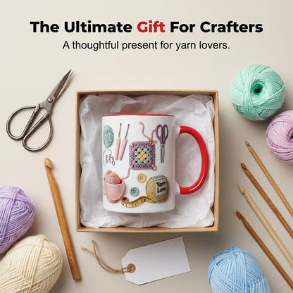 💐50% OFF! Knitting & Crochet Ceramic Mug – Unique Design for Yarn Artisans ✨🫖【Flash Sale】