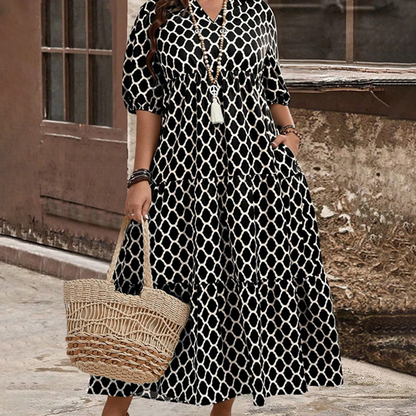 💐50% OFF ! Bohemian Printed Maxi Dress – Casual & Floral Style 🌸🌿【Crazy Price】