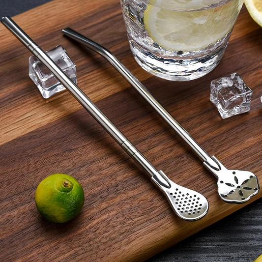 ☕ LIMITED-TIME 50% OFF! 🥤 304 Stainless Steel 2-in-1 Straw Spoon – Stir, Sip & Filter in One, Eco-Friendly & Easy to Clean ♻️