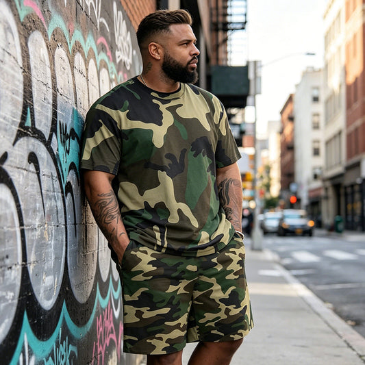 💥 50% OFF FLASH SALE! Men’s Camo Print T-Shirt & Shorts Set – Breathable, Lightweight for Summer 🏕️😎 【Limited Time】