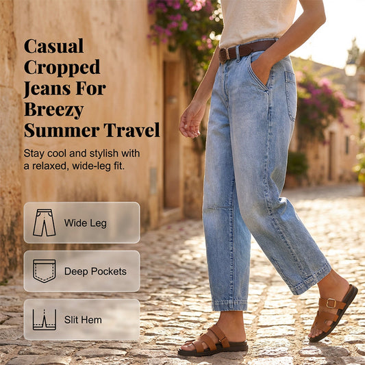 💐 50% OFF! Women‘s High Waisted Barrel Jeans – Elongates Legs & Shapes Curves ✨🍑【2026 New Arrival】