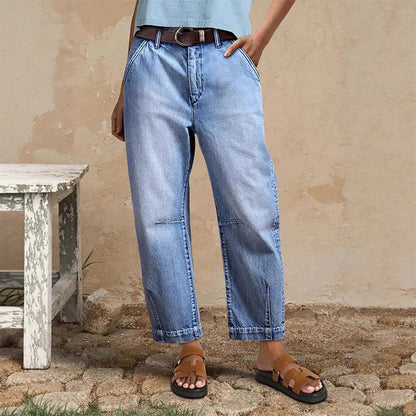 💐 50% OFF! Women‘s High Waisted Barrel Jeans – Elongates Legs & Shapes Curves ✨🍑【2026 New Arrival】