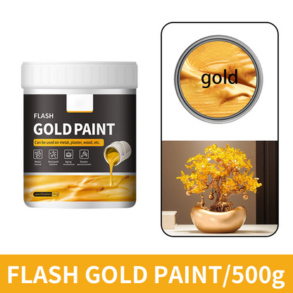 💐50% OFF! Water-Based Flash Gold Paint – Versatile for Canvas, Wood & Ceramic 🎨🖌️【While Supplies Last】