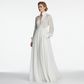 👗 50% OFF! ✨ Pleated White Maxi Dress – High-Neck & Flattering Silhouette ⏰🔥 【Flash Sale】